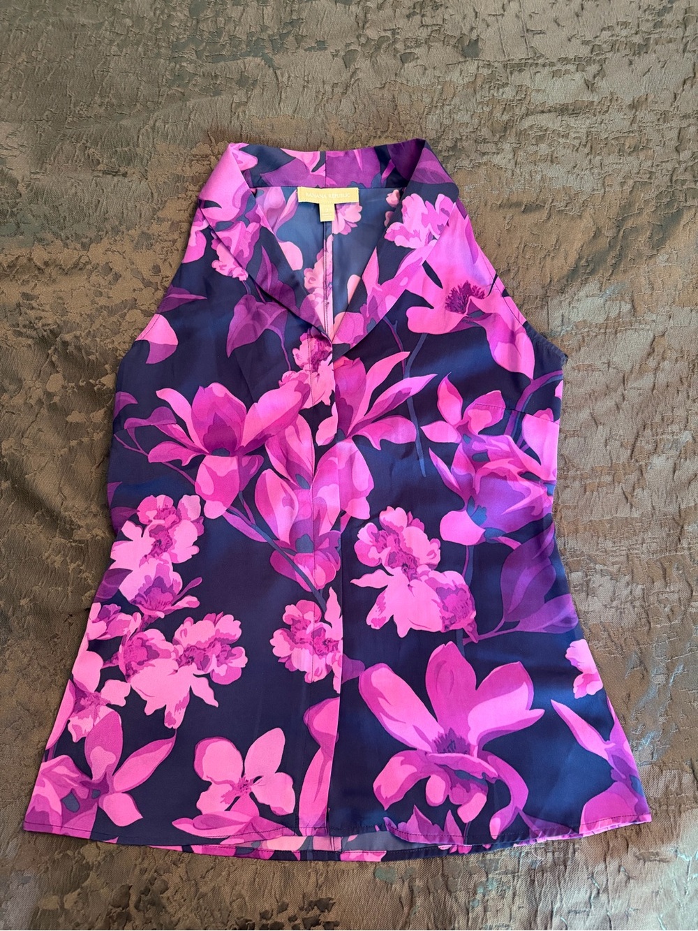 Banana Republic Purple Floral Halter Camisole on Navy